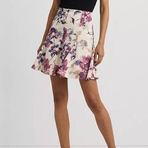 Ralph Lauren Floral Linen Midi Skirt